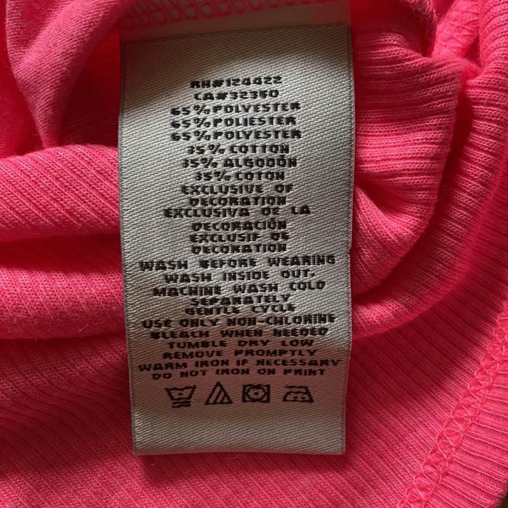 DKNY Braided Heart Tank Top Girls NWT Medium Hot Pink